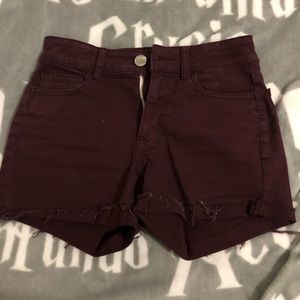 Maroon high rise American Eagle shorts